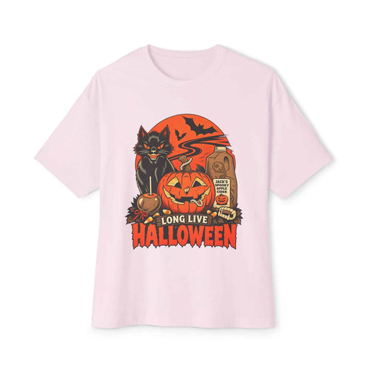 Midnight Cat Unisex Oversized Boxy Tee image 0