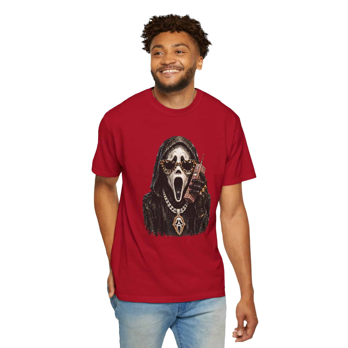Halloween Ghostface Unisex Garment-Dyed T-shirt image 61