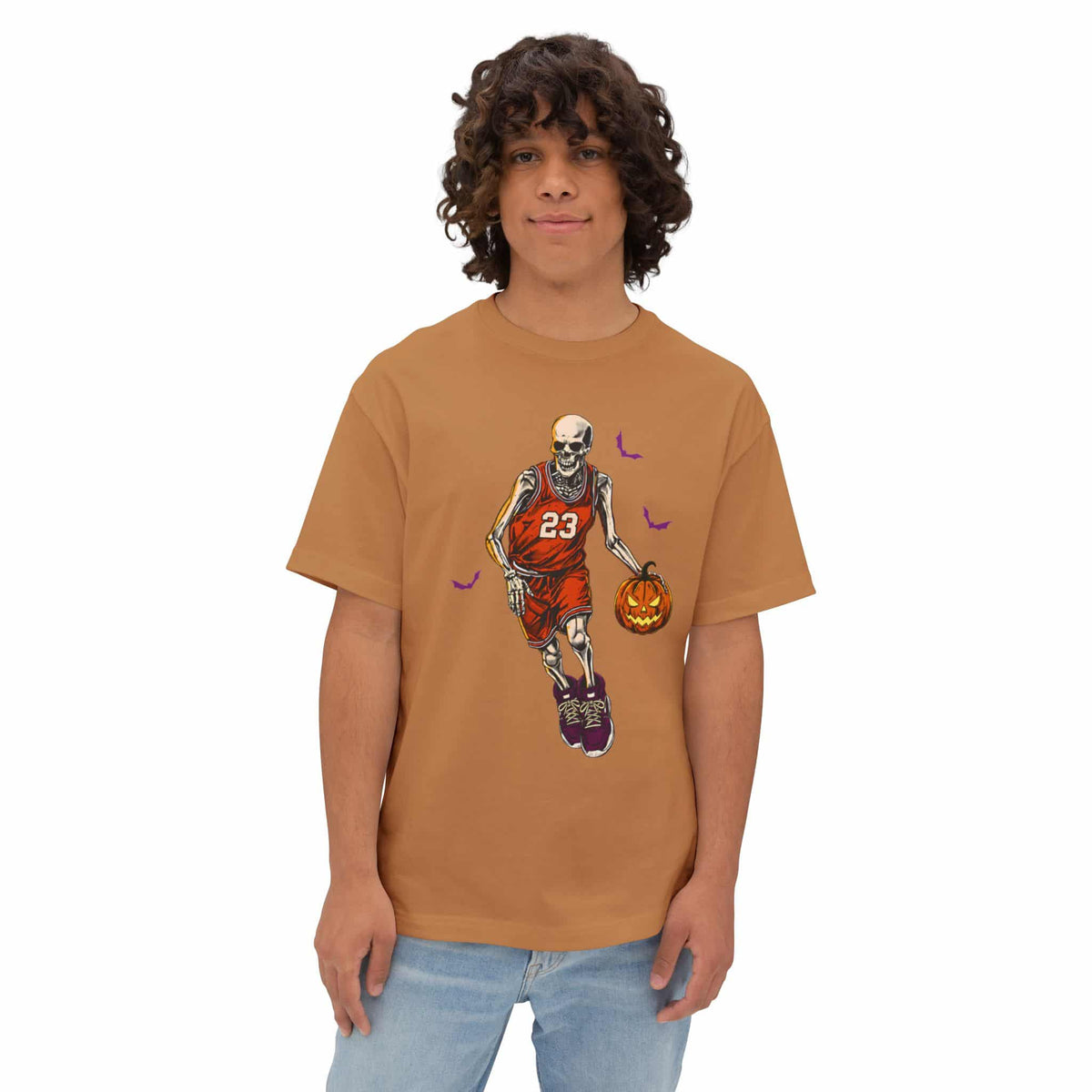 Halloween Basketball Unisex Oversized Boxy Tee image 14