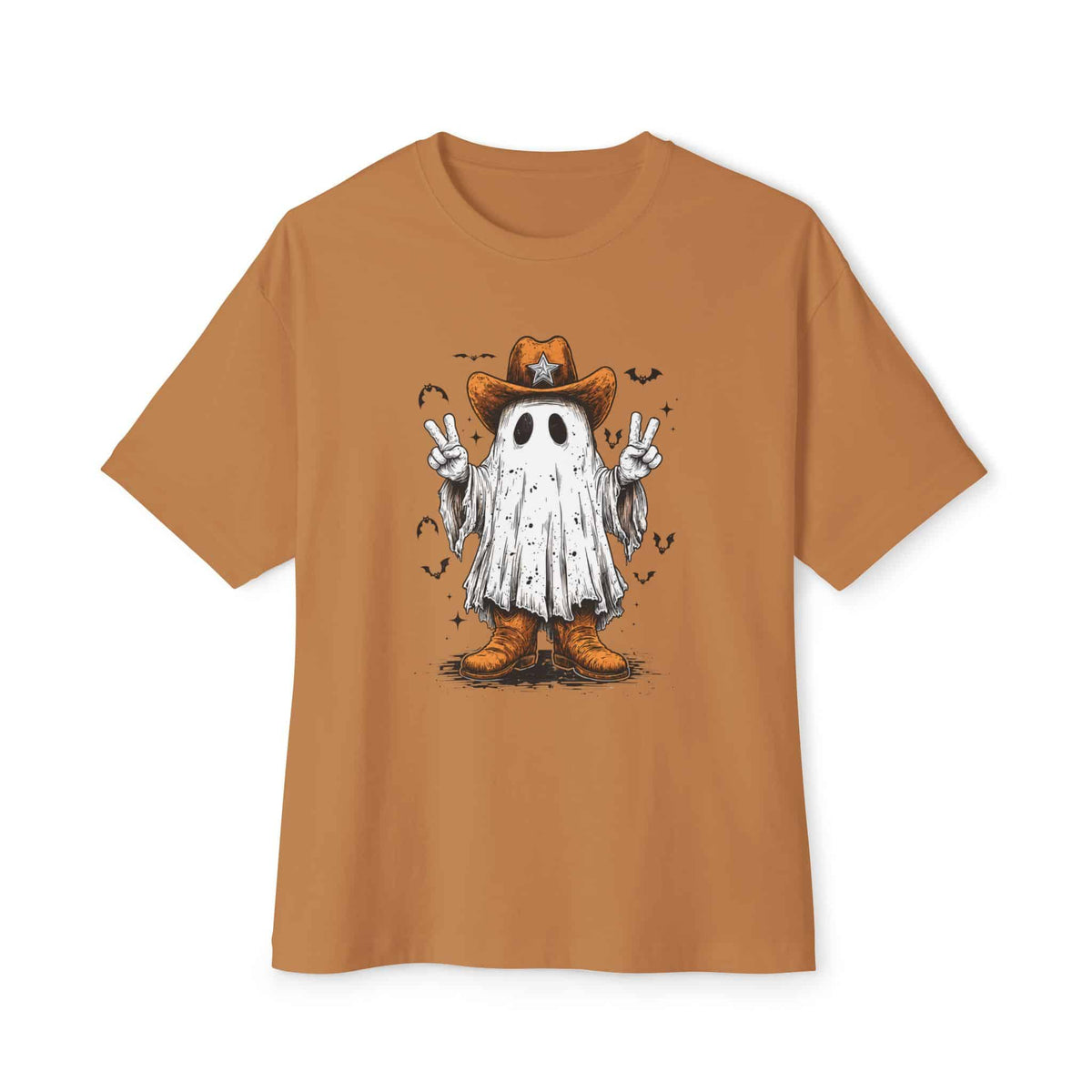 Howdy Ghost Unisex Oversized Boxy Tee - Toast, XL image
