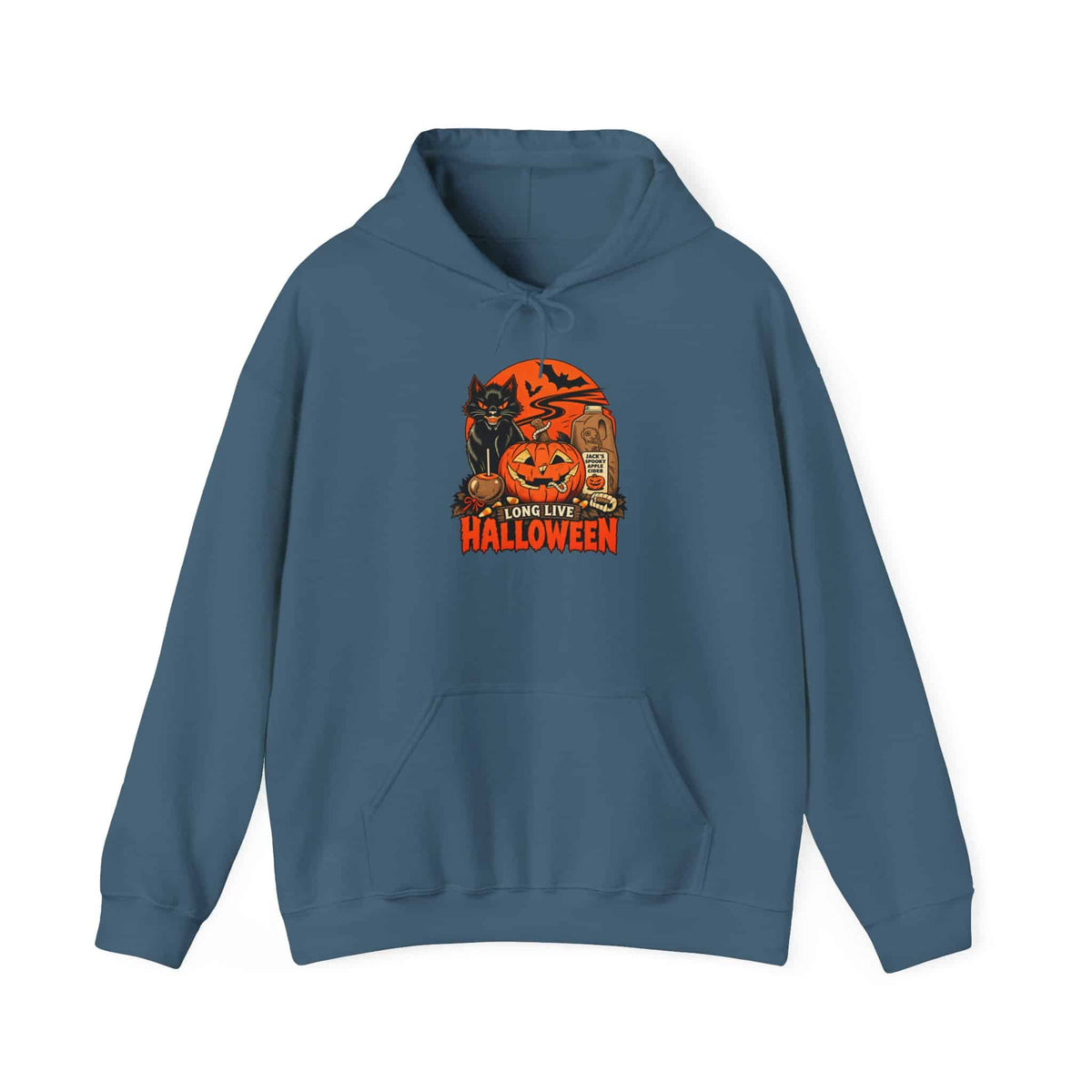 Midnight Cat Hooded Sweatshirt - L, Indigo Blue image