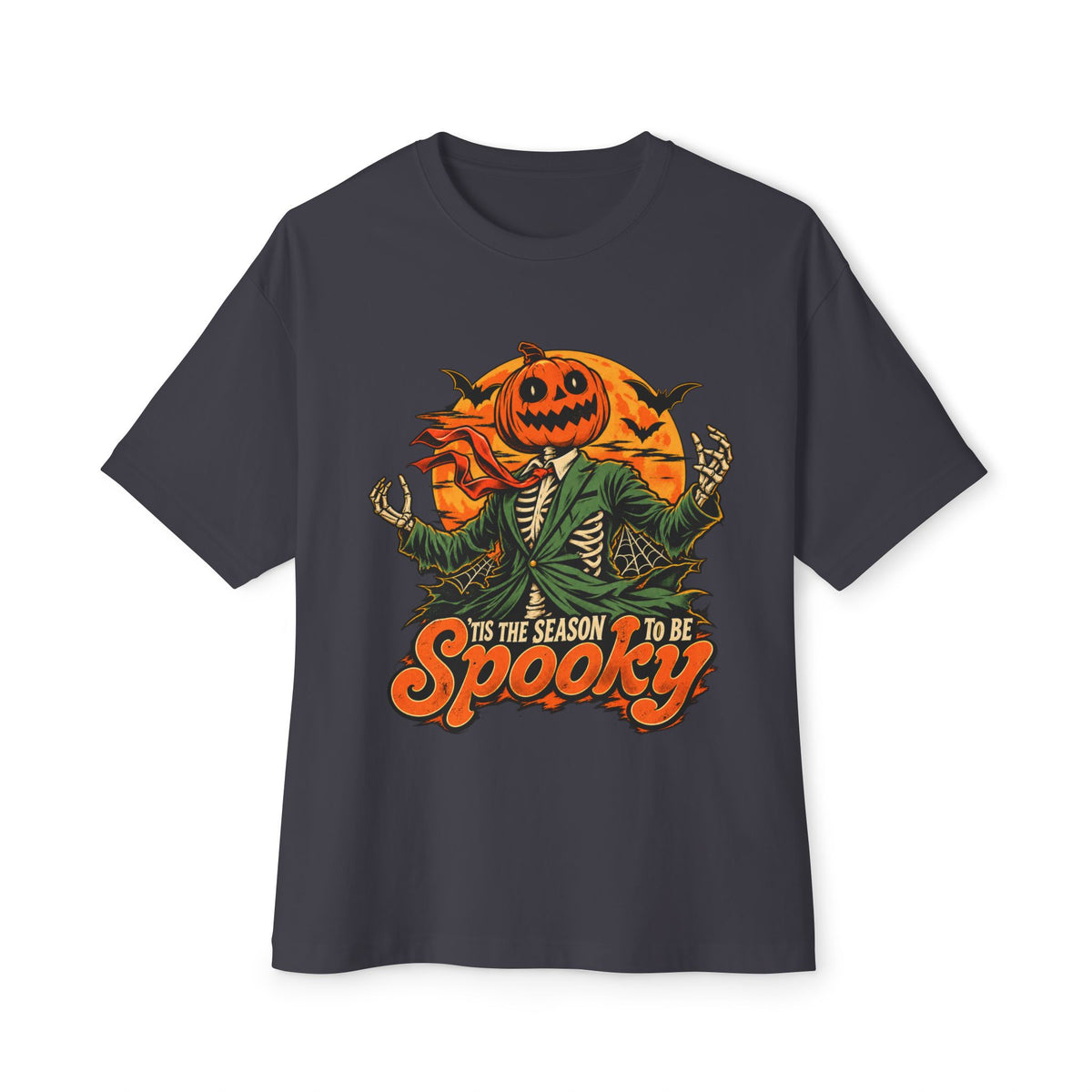Spooky Season Unisex Oversized Boxy Tee - Dark Grey, XL image