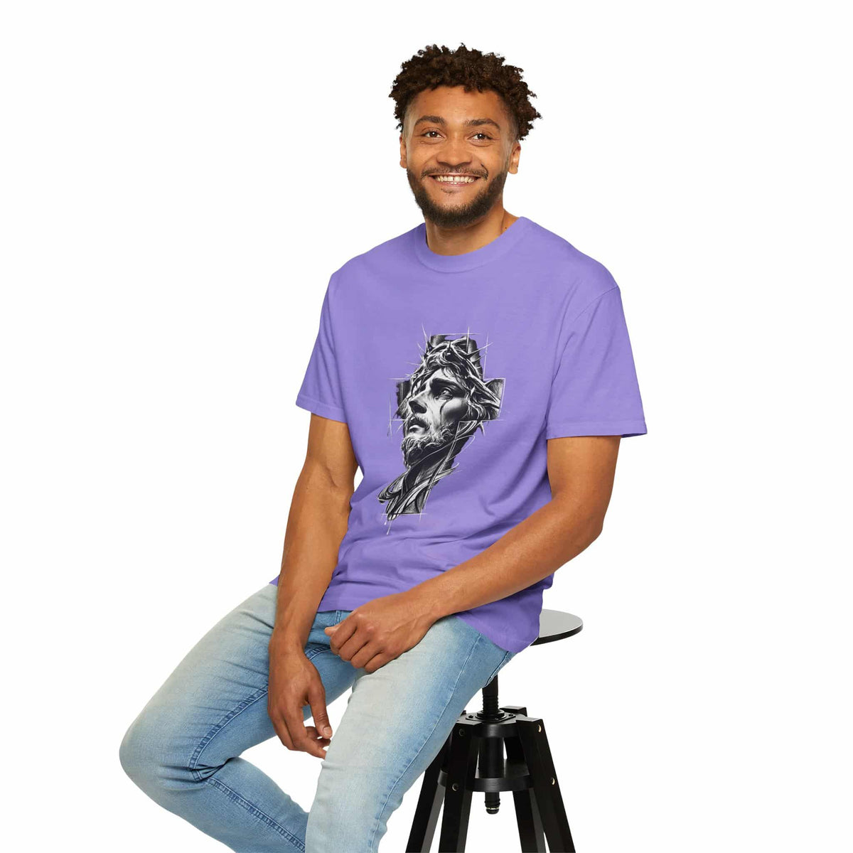 Crown of Faith 2 Unisex Garment-Dyed T-shirt image 70