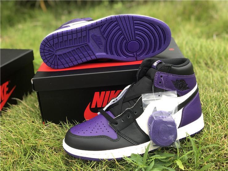 AJ 1 Retro High Court Purple Shoes Sneakers - nk0000569 image 5
