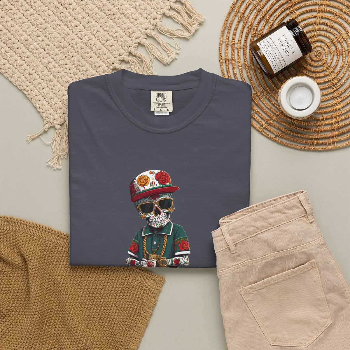 Skull Luxury Unisex Garment-Dyed T-shirt image 81