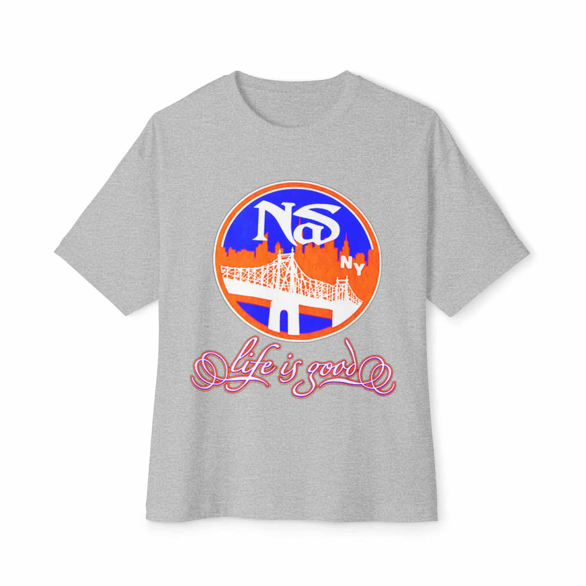 Life Is Good Unisex Oversized Boxy Tee - Athletic Heather, 3XL image
