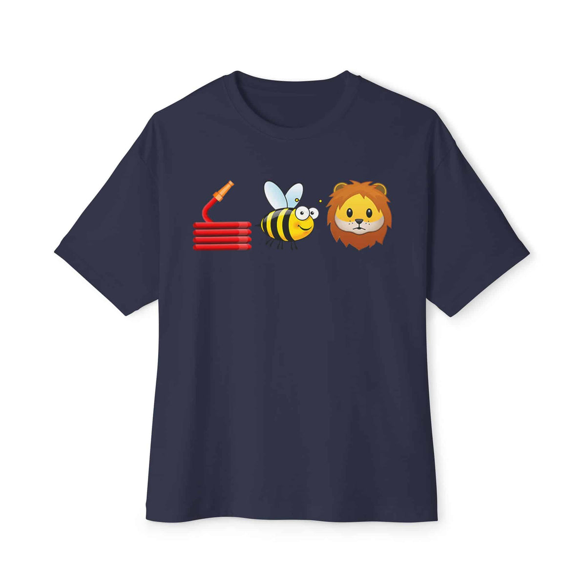 Bee Unisex Oversized Boxy Tee - Navy, L image