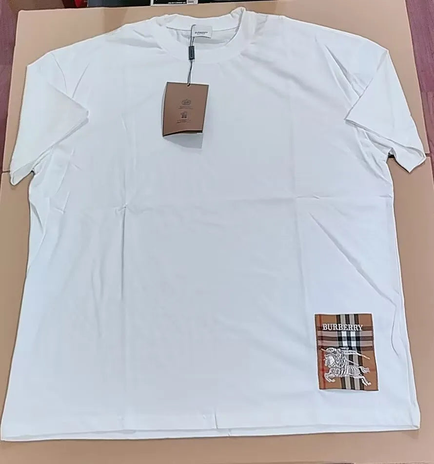 BUR Check Label T-Shirt in White - 384 - bbr0000384 image 0