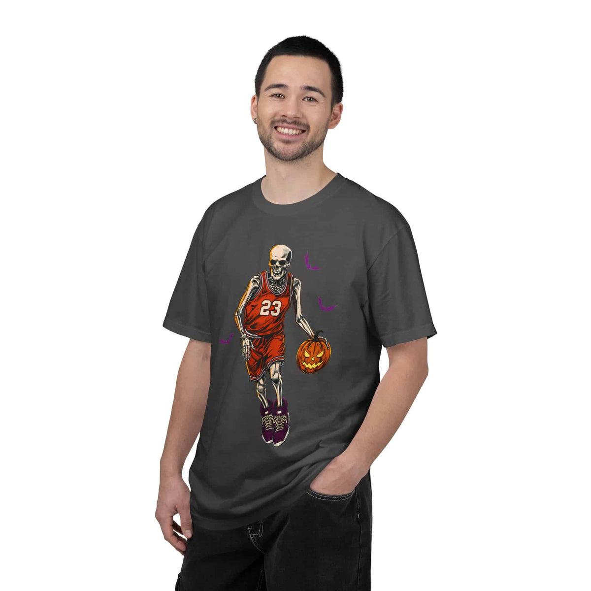 Halloween Basketball Unisex Garment-Dyed T-shirt image 76