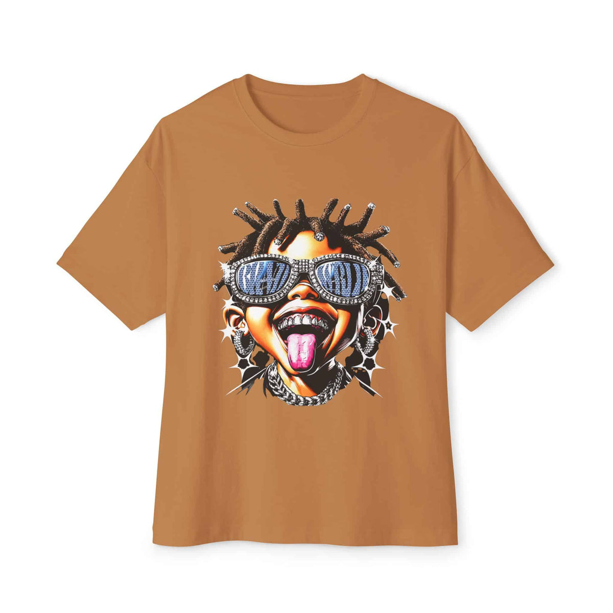 Diamond Drip Unisex Oversized Boxy Tee - Toast, 2XL image