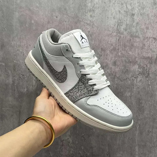 Air Jordan 1 Low PRM Grey Elephant Print Shoes Sneakers – nk0002441 image 2