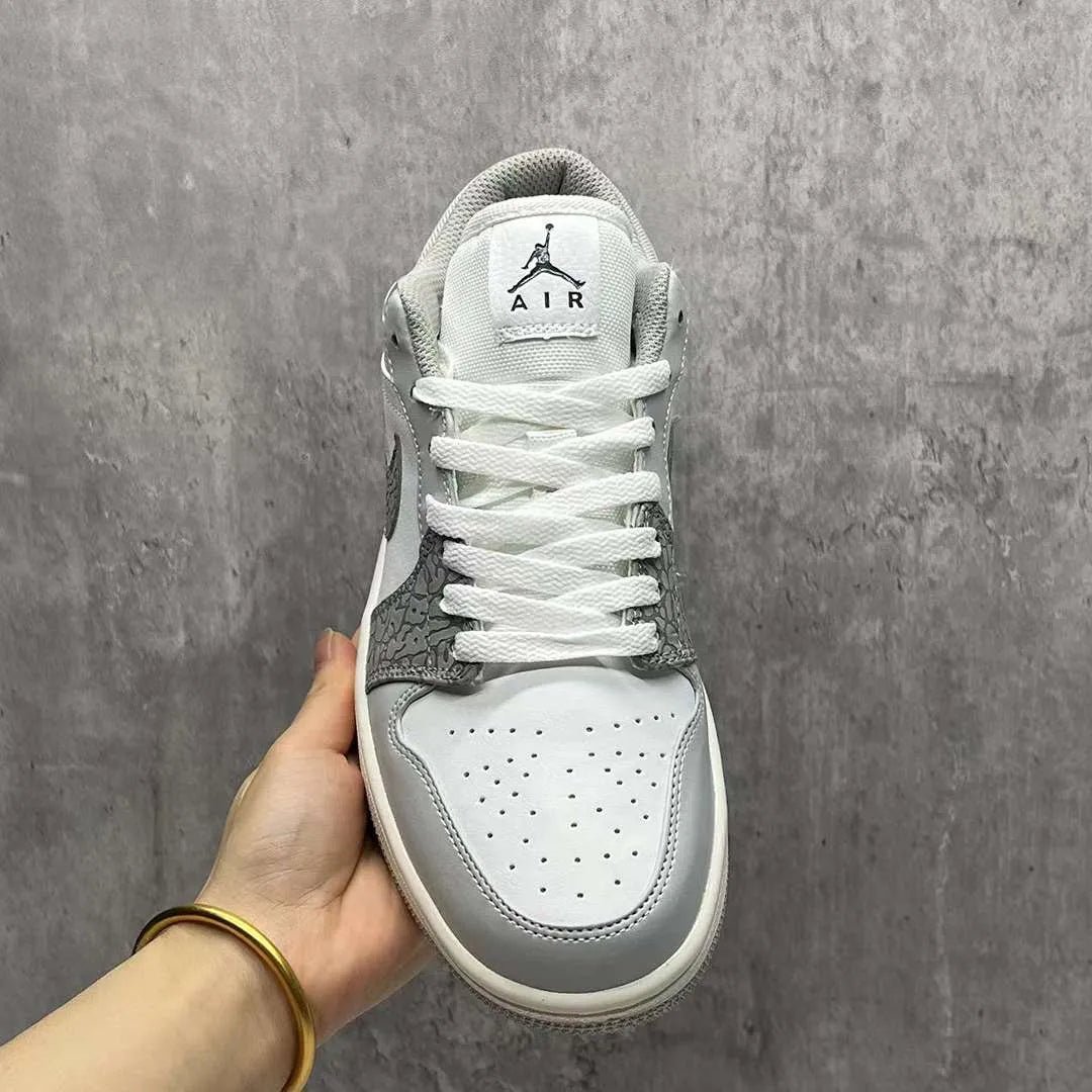 Air Jordan 1 Low PRM Grey Elephant Print Shoes Sneakers – nk0002441 image 6