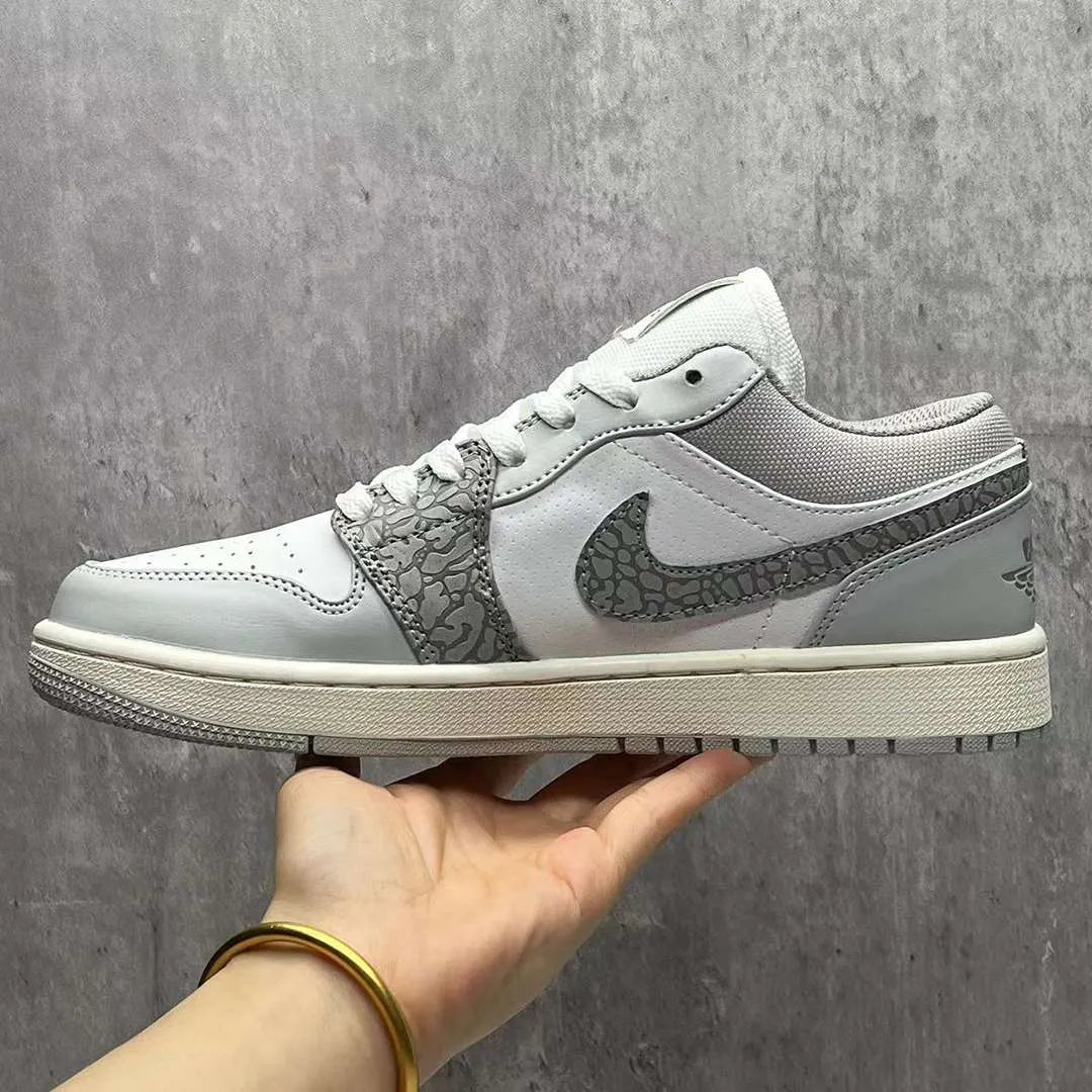Air Jordan 1 Low PRM Grey Elephant Print Shoes Sneakers – nk0002441 image 4