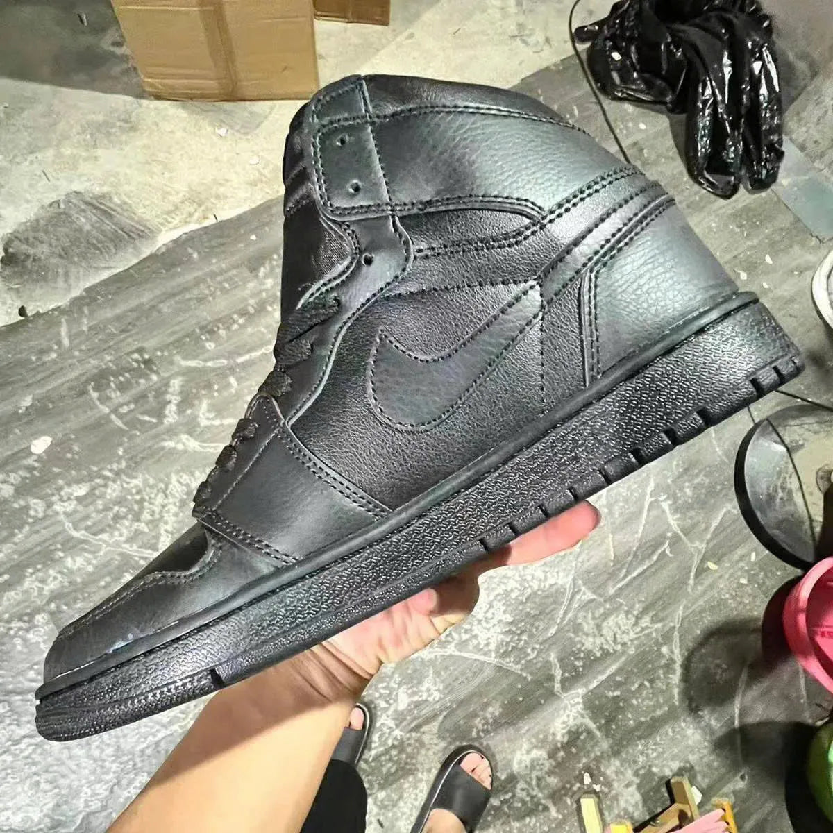 Air Jordan 1 High OG Triple Black Shoes Sneakers – nk0004606 image 5