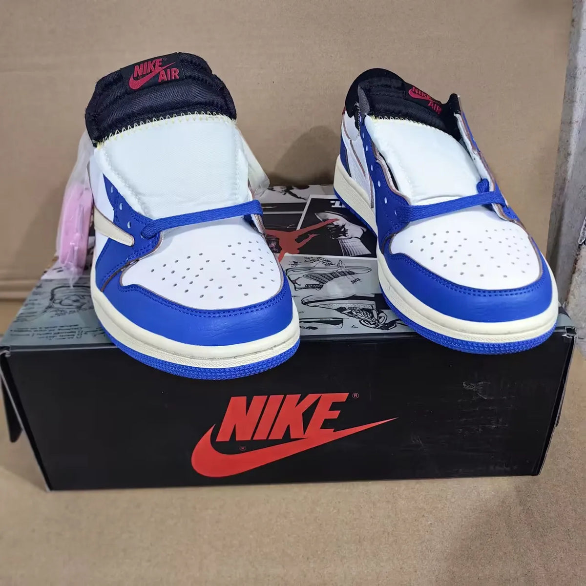 Union LA x Fragment Design x Air Jordan 1 Low Storm Blue Shoes Sneakers – nk0004848 image 8