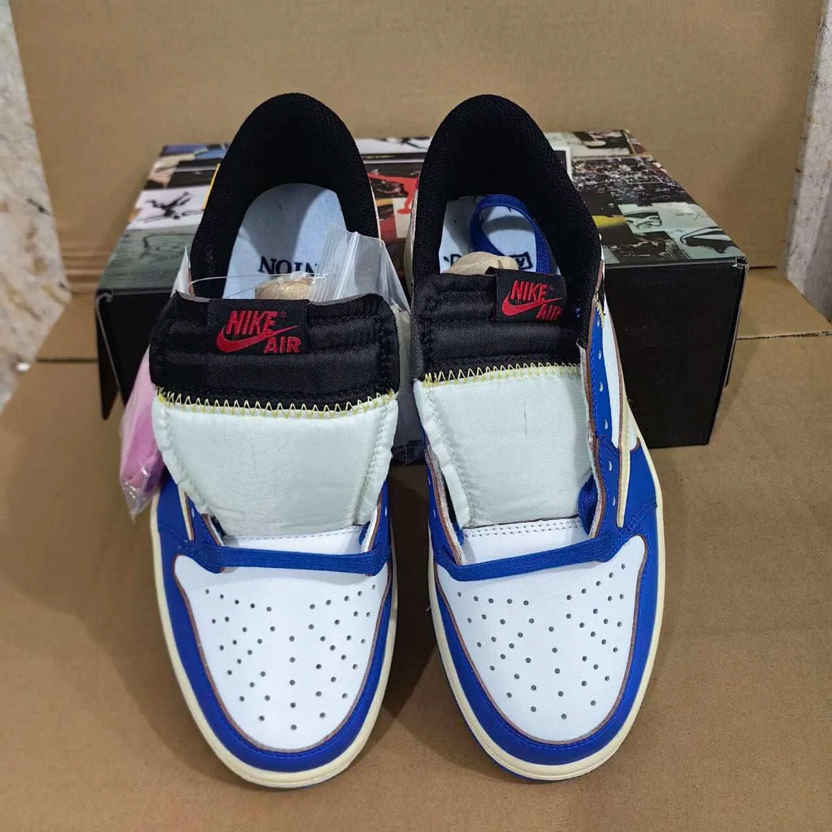 Union LA x Fragment Design x Air Jordan 1 Low Storm Blue Shoes Sneakers – nk0004848 image 7