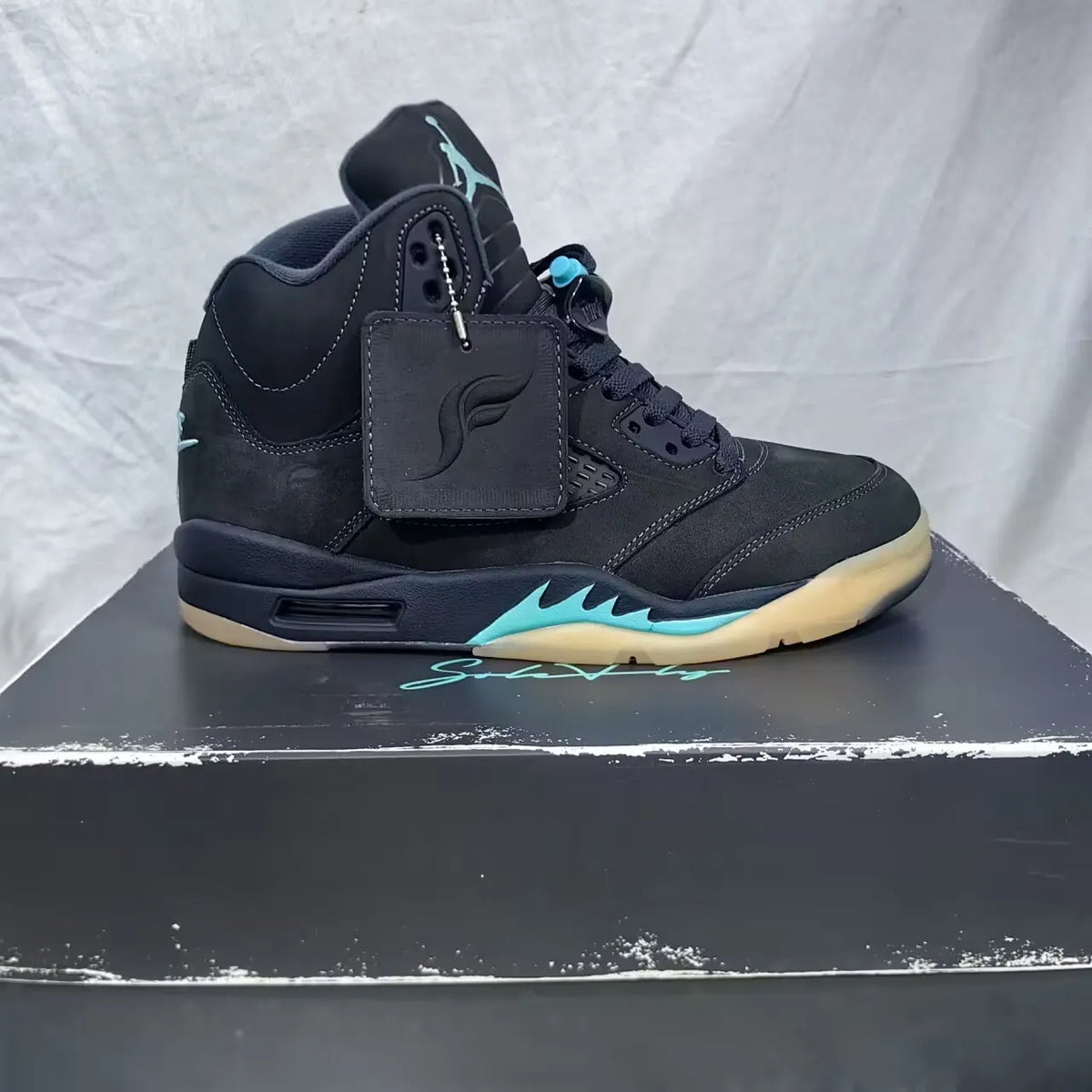 [PREMIUM] Air Jordan 5 Retro SoleFly Black Aurora Green Shoes Sneakers - nk0005505