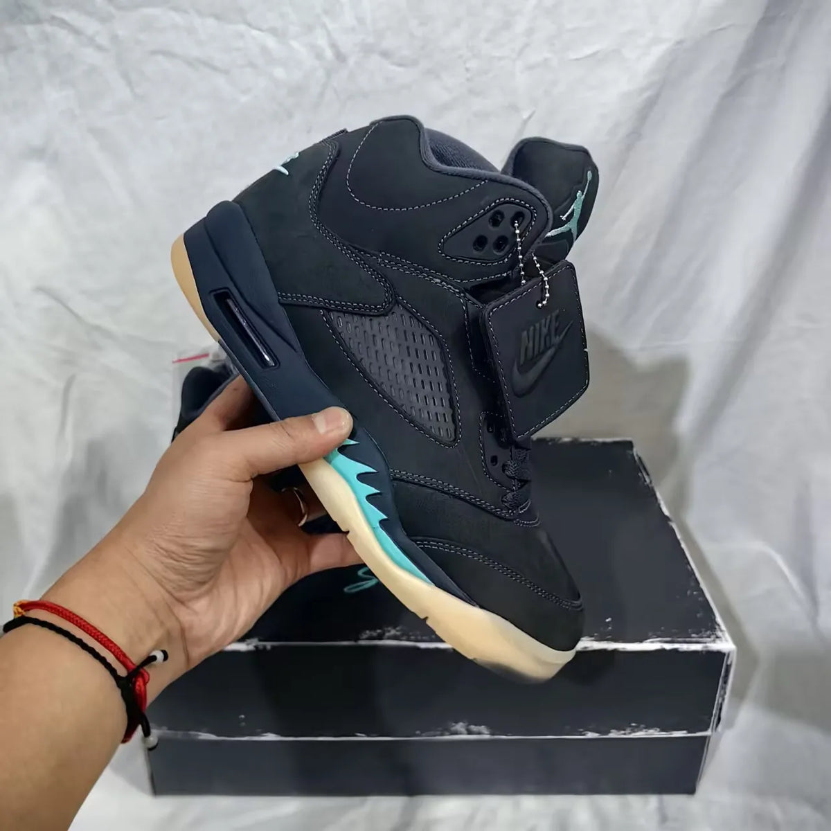 [PREMIUM] Air Jordan 5 Retro SoleFly Black Aurora Green Shoes Sneakers - nk0005505
