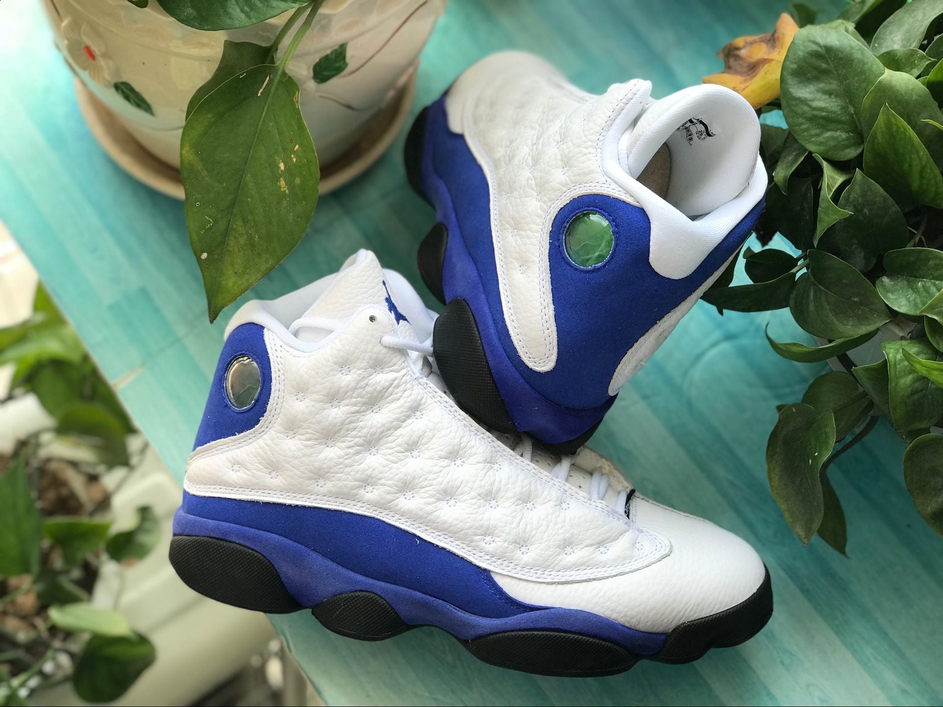 AJ 13 Retro White Hyper Royal Black Shoes Sneakers – nk0000665