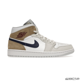 AJ 1 Mid Tan Suede Shoes Sneakers - nk0002549