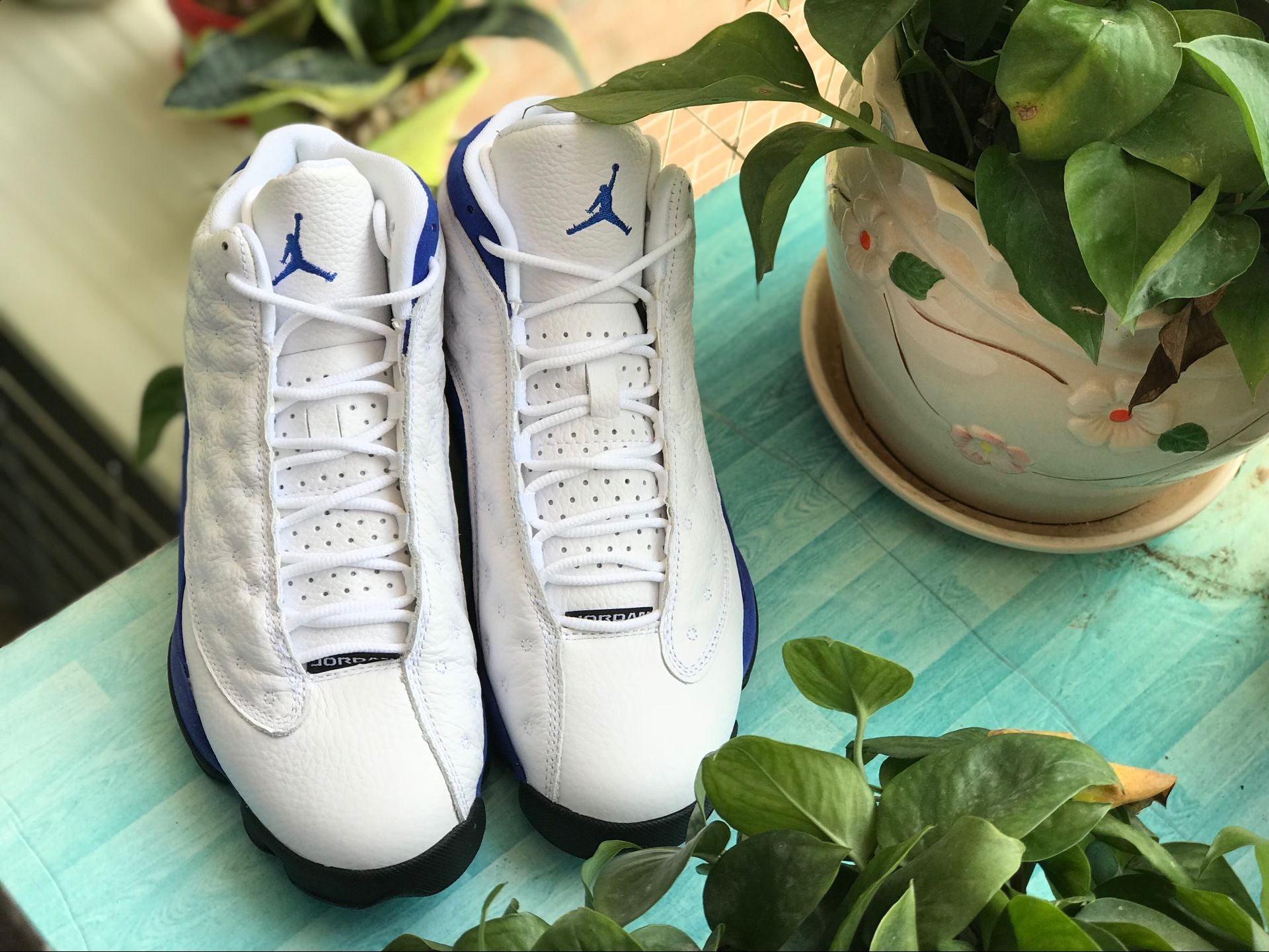 AJ 13 Retro White Hyper Royal Black Shoes Sneakers – nk0000665