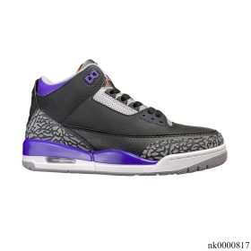 AJ 3 Retro Black Court Purple Shoes Sneakers - nk0000817