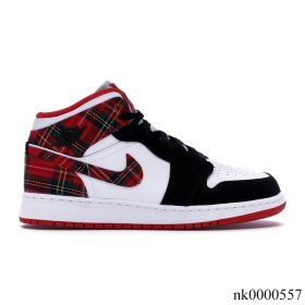 AJ 1 Mid White Plaid (GS) Shoes Sneakers - nk0000557