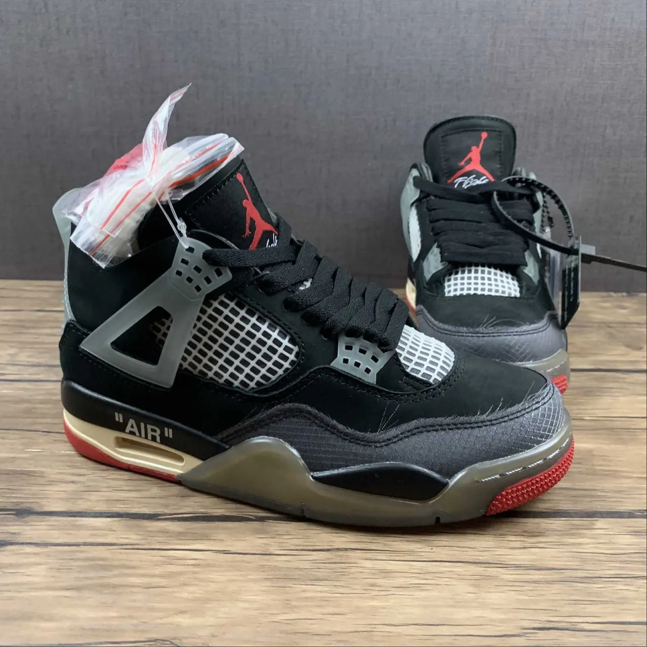 OW x AJ 4 Bred Shoes Sneakers – nk0000829 - Image 7