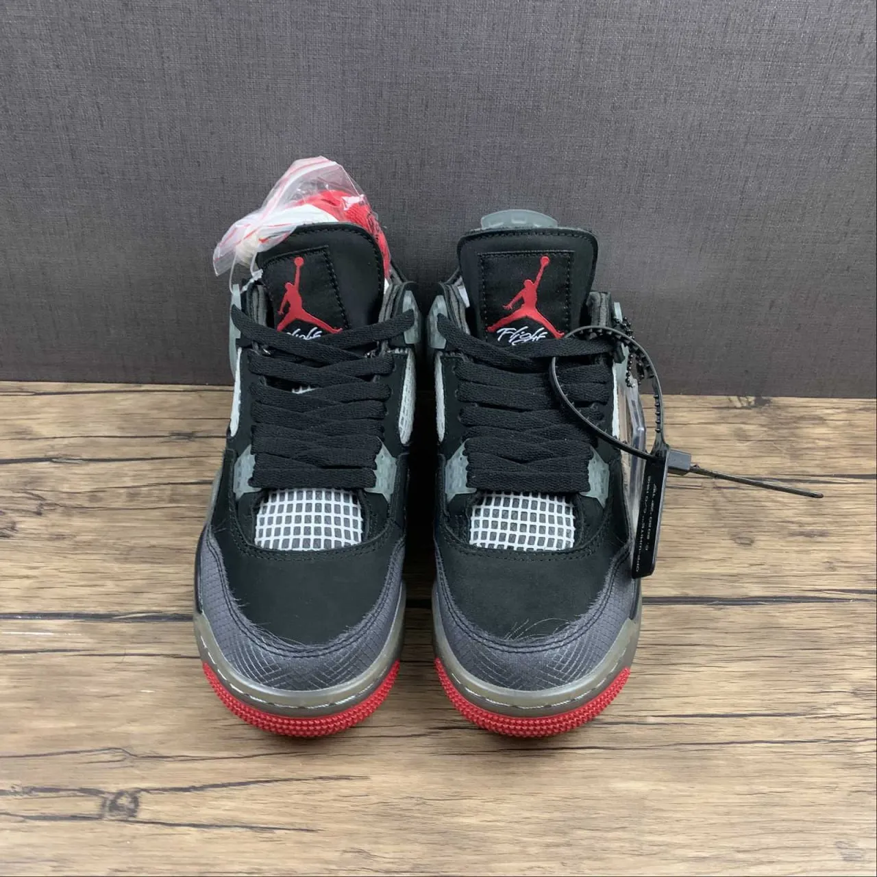 OW x AJ 4 Bred Shoes Sneakers – nk0000829 - Image 9