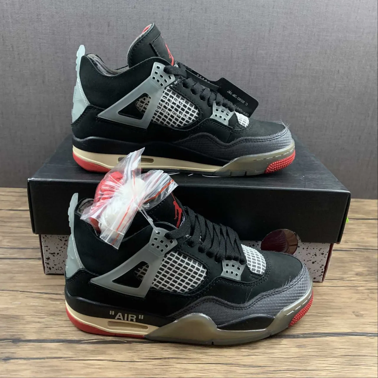 OW x AJ 4 Bred Shoes Sneakers – nk0000829 - Image 8