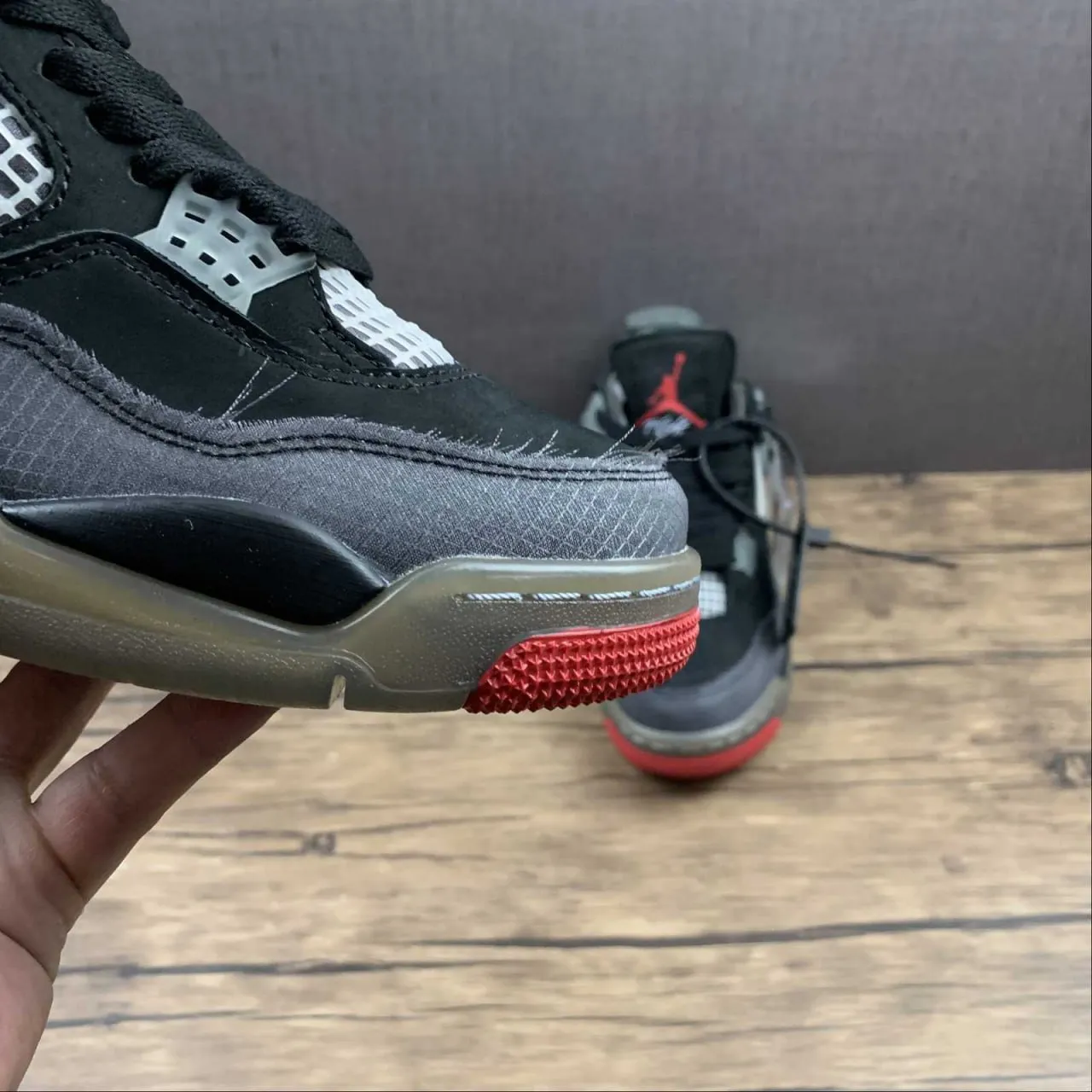 OW x AJ 4 Bred Shoes Sneakers – nk0000829 - Image 16