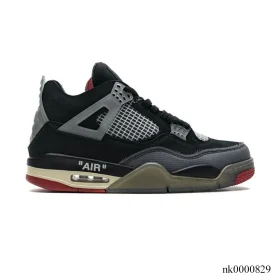 OW x AJ 4 Bred Shoes Sneakers – nk0000829