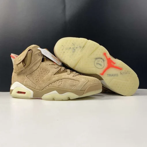Travis Scott x AJ 6 British Khaki Shoes Sneakers – nk0001581 - Image 8