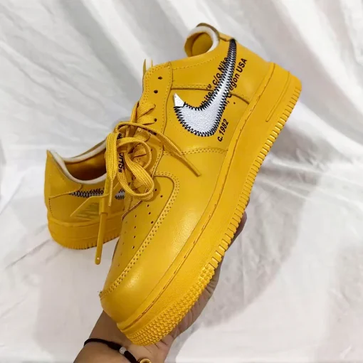OW x AF 1 Low University Gold Lemonade Shoes Sneakers – nk0001587 - Image 7
