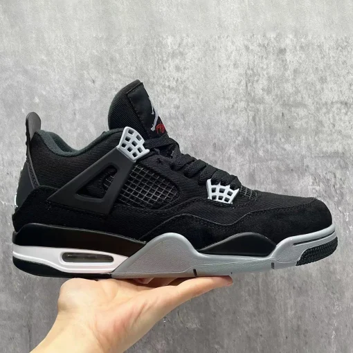 AJ 4 Retro Black Canvas Shoes Sneakers - nk0002275 - Image 8