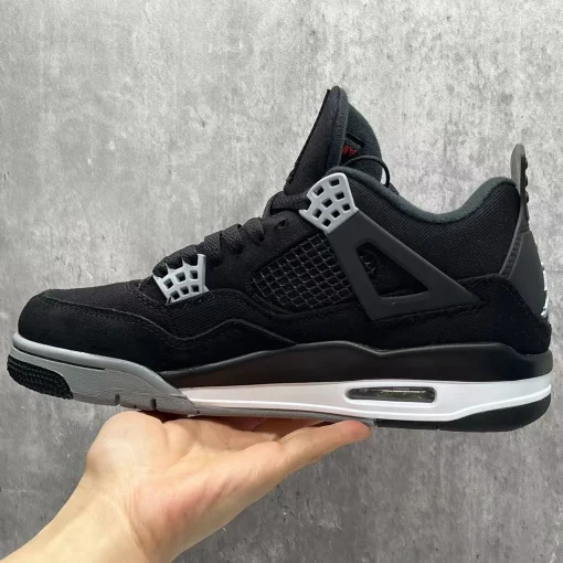 AJ 4 Retro Black Canvas Shoes Sneakers - nk0002275 - Image 12