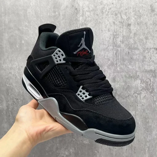 AJ 4 Retro Black Canvas Shoes Sneakers - nk0002275 - Image 14