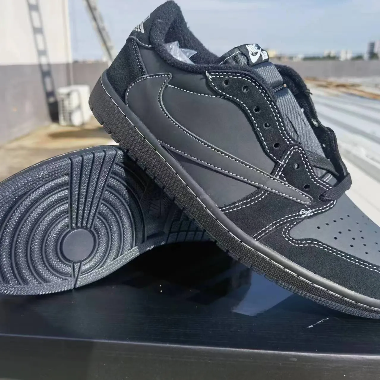 Travis Scott x AJ 1 Low Black Phantom Shoes Sneakers - nk0002354 - Image 7