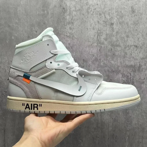 OW x AJ 1 High White Shoes Sneakers – nk0002621 - Image 8