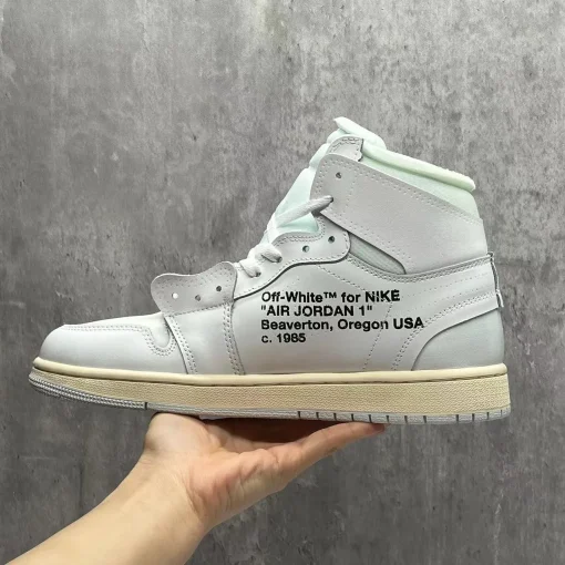 OW x AJ 1 High White Shoes Sneakers – nk0002621 - Image 10