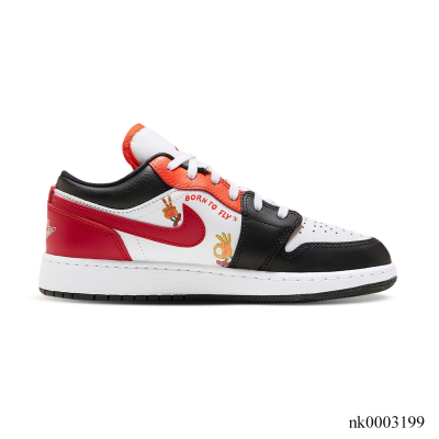 AJ 1 Low Flaming Swoosh Shoes Sneakers - nk0003199