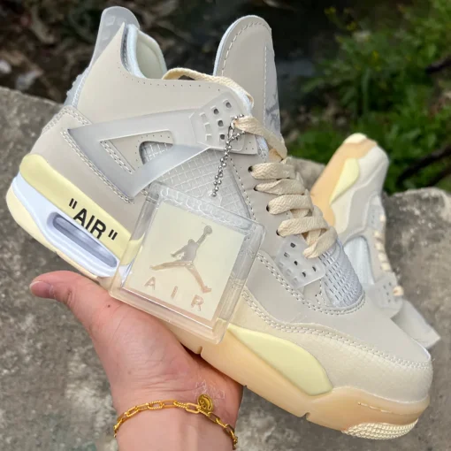 Off-White x AJ 4 Sail Shoes Sneakers - nk0001339 - Image 4