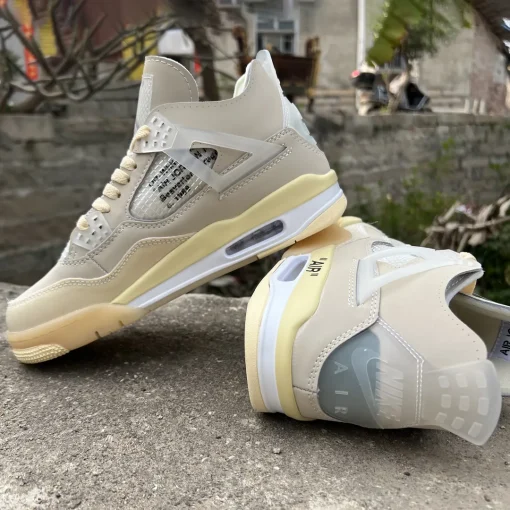 Off-White x AJ 4 Sail Shoes Sneakers - nk0001339 - Image 5