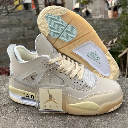 Off-White x AJ 4 Sail Shoes Sneakers - nk0001339 - Image 6