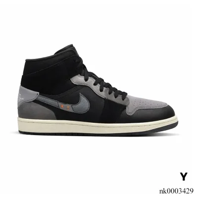 AJ 1 Mid Craft Inside Out Black Shoes Sneakers - nk0003429