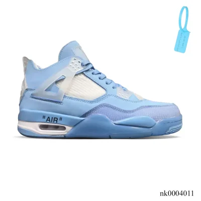 OW x AJ 4 Ice Blue Shoes Sneakers – nk0004011
