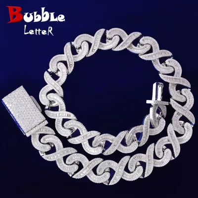 Bubble Letter 20MM Baguette Choker Necklace - 16 inch