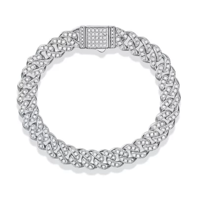 S925 Silver Moissanite Light Of Faith Luxurious Bracelet - 18 inch