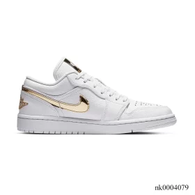 AJ 1 Low White/Metallic Gold Shoes Sneakers - nk0004079