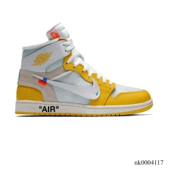 OW x AJ 1 High OG Canary Shoes Sneakers - nk0004117